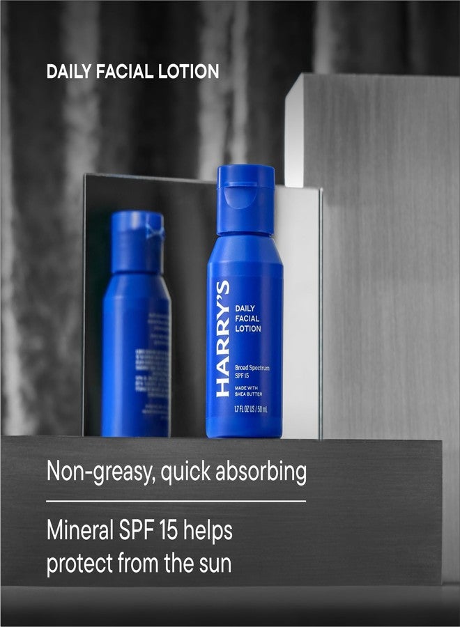 هاري مجموعة هدايا هاري المحدودة الإصدار للعطلات للرجال، أساسيات العناية بالبشرة للرجال (غسول مقشر للوجه 2 أونصة، لوشن يومي للوجه مع عامل حماية من الشمس 15، لوشن مرطب ليلي) - Image 4